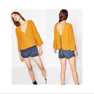 Zara Lace Up Blouse